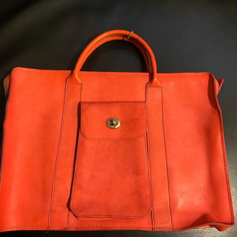 Red leather briefcase/ computer bag
